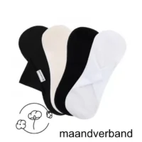 Bamboolik badstof wasbaar maandverband met tekst