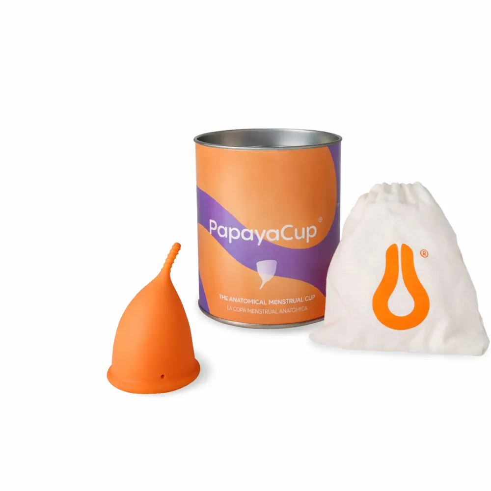 Papayacup menstruatiecup 1 Papayacup met blikje