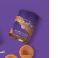 Papayacup menstruatiedisk met blikje