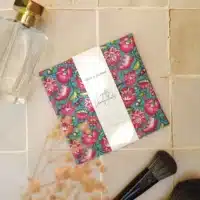 alice&jeanne kleine wetbag teal met roze bloemen