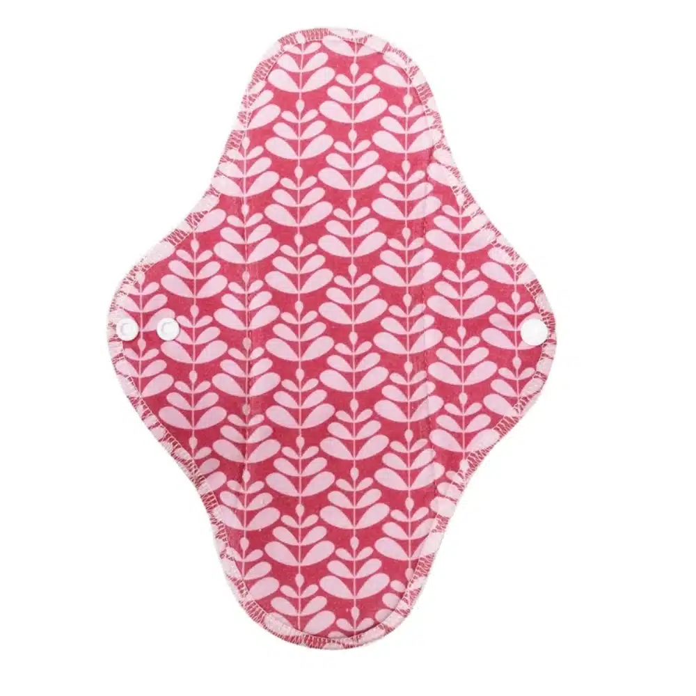 Breberky wasbaar maandverband XL roze bloemen 1 Breberky wasbaar maandverband XL roze bloemen